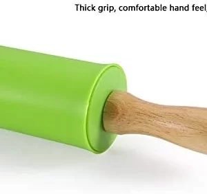 Silicon Rolling Pin With Wooden Handle - Image 3